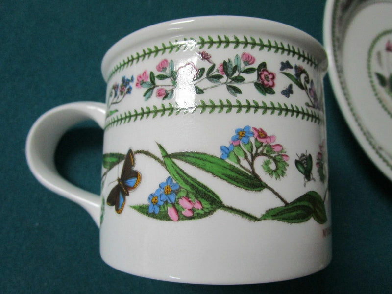 Portmeirion England Cup Saucer  Trio Botanical Flowers Herbs Pick1 [120b]
