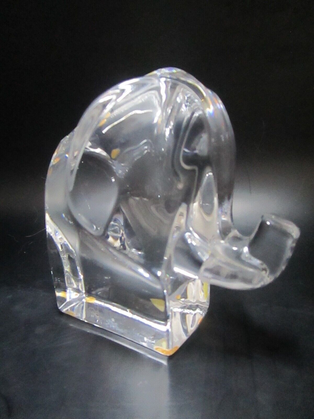 Elephant Crystal Orrefors 4 x 4" figurine paperweight Sweden