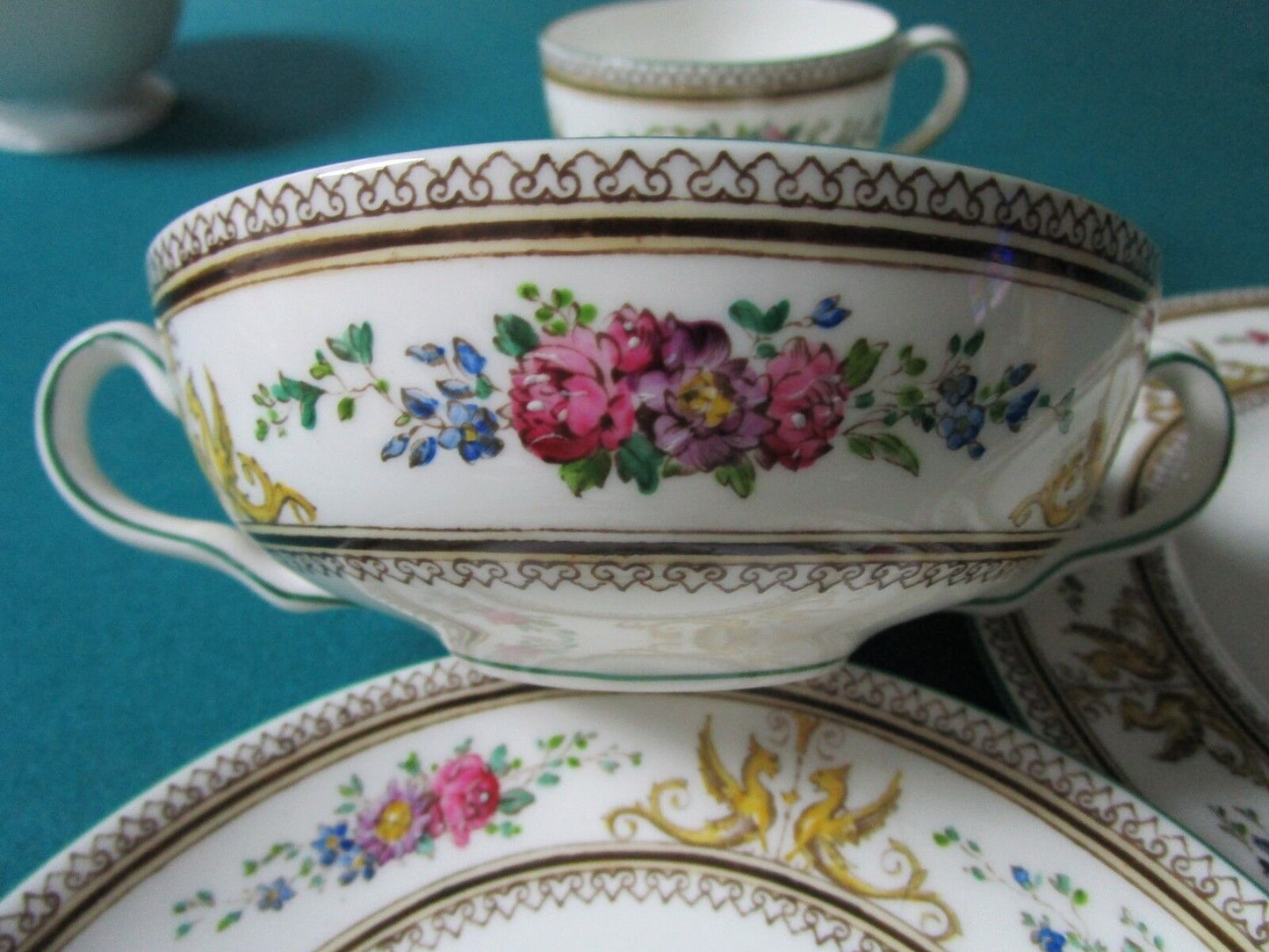 WEDGWOOD 5 PCS  cup cream cup/saucers  COLUMBIA PATTERN 1920s 50f