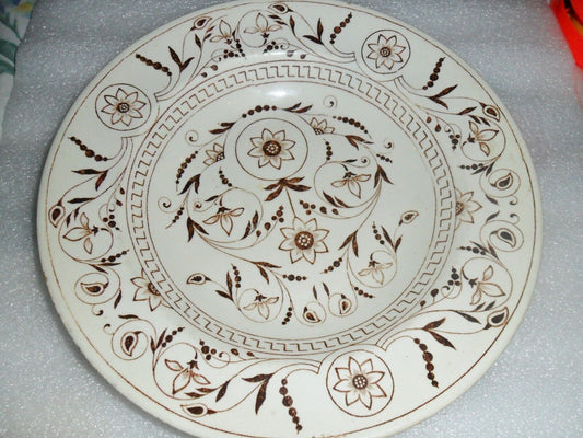 TG & FB Booths DRESDEN  Brown & White Dinner/SALAD PLATE 1800's 8 1/2" [dl21]