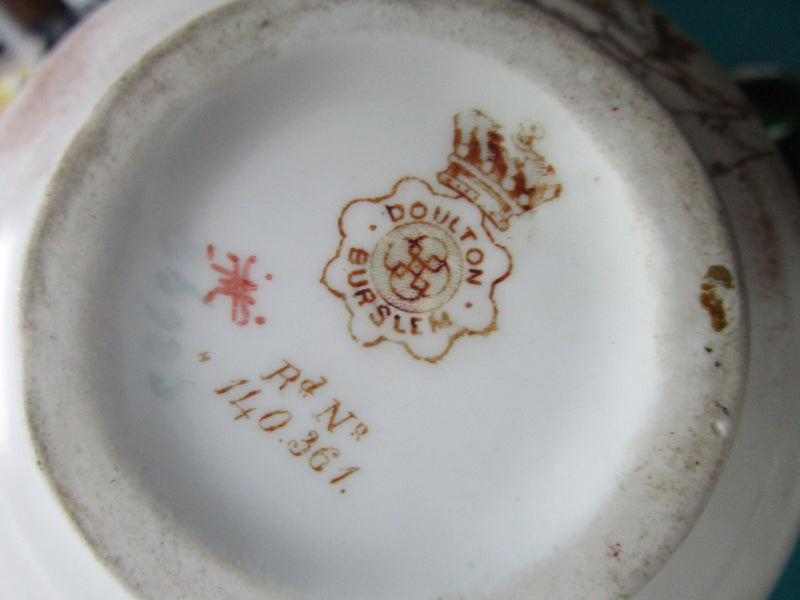 ANTIQUE ROYAL DOULTON PITCHER CREAMER FLORAL  6 X 4 1/2" original