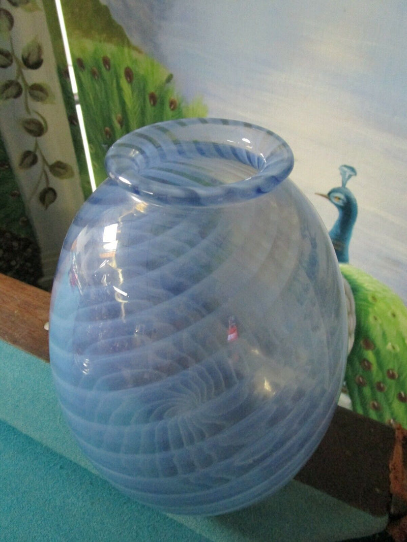 GLASS STUDIO VASE RIGADEE RIBBED GREEN CLEAR YELLOW ITALIAN  SIGNED  PICK 1