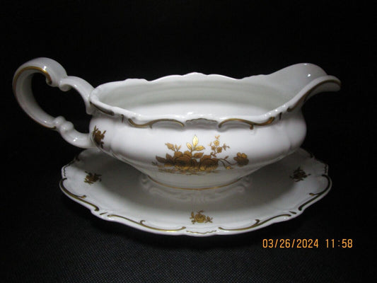 Weimar Germany fine bone china Katarina pattern gravy boat c1940s