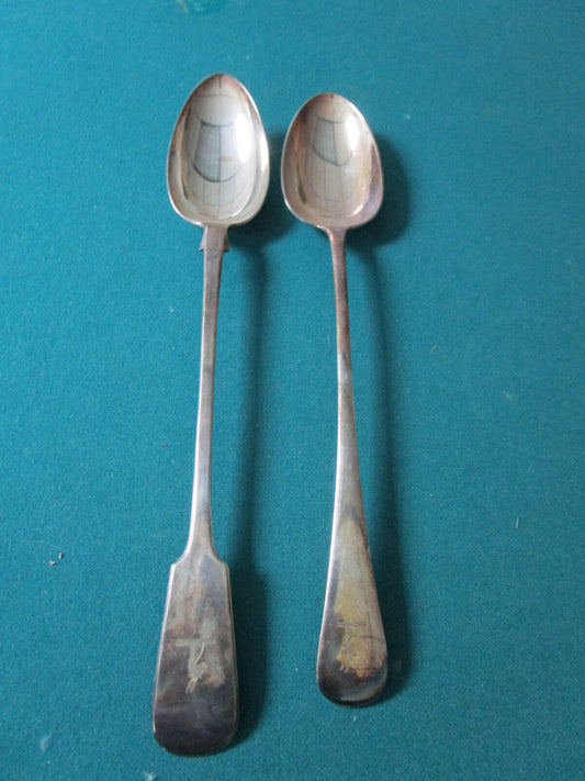 William Hutton & Sons 2 spoon servers  silverplate WH &  S  B-P M 1890s]a*2]