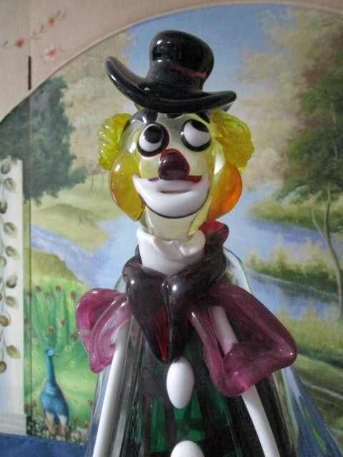 MURANO GLASS CLOWN DECANTER / LARGE SCULPTURE PICK 1^