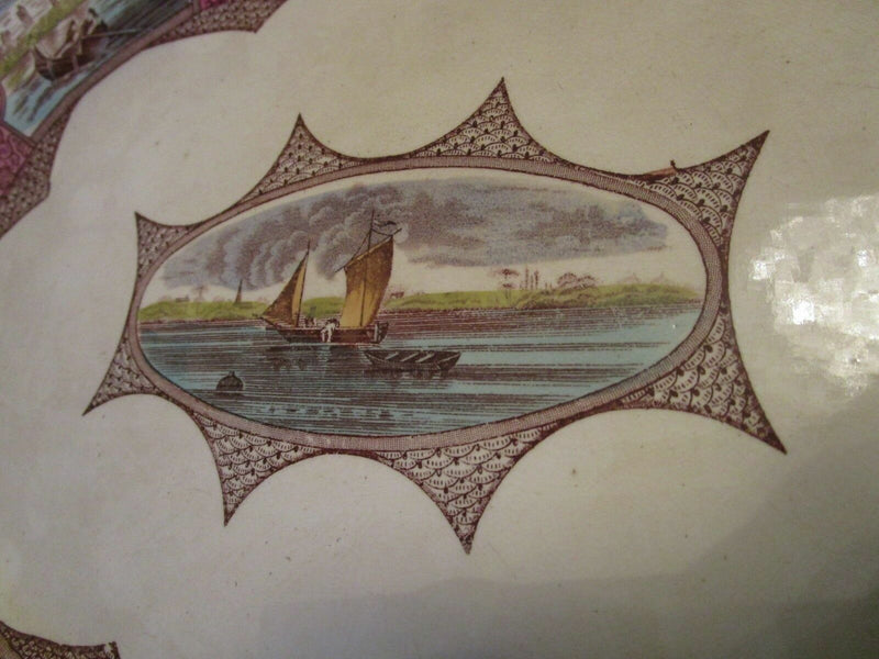 FORD & RILLEY BURSLEM ENGLAND ANTIQUE RED BORNEO TRAYS BEE MARK ORIGINALPICK 1