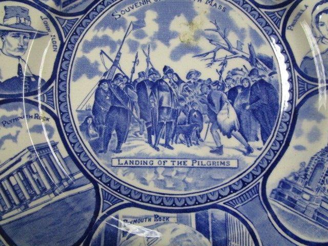 Royal Stafordshire historical plate 10" Plymouth Mass blue [bp44]