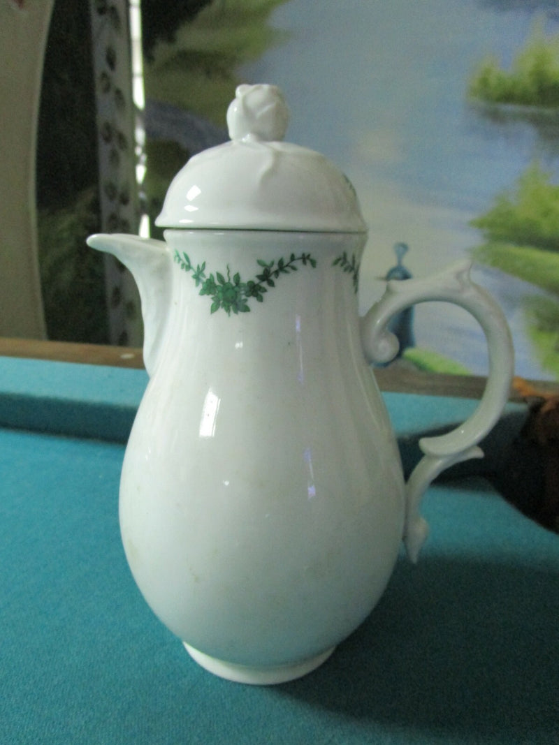 Fustenberg Germany Green Floral Swag Set Coffee Pot- Cups- Saucers- [84C]