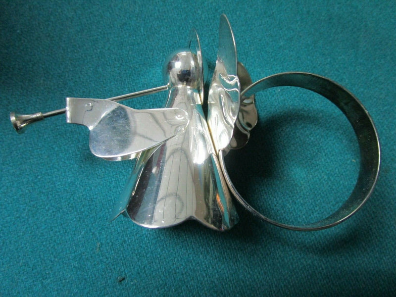 Royal Silver 4 Napkin Ring Holders Silverplate Angels New In Box