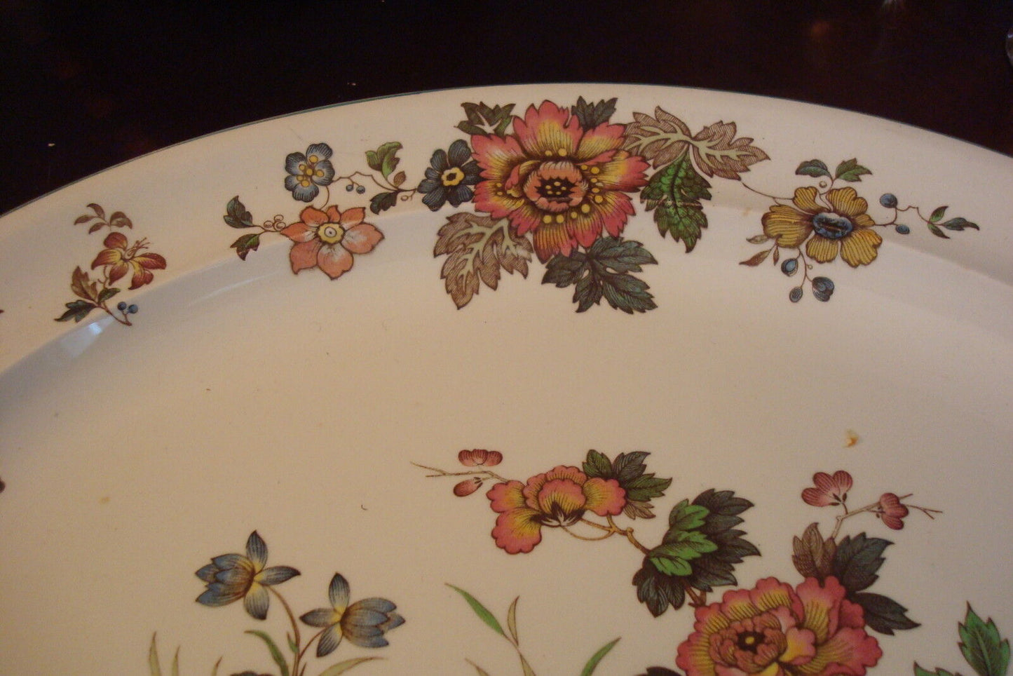 Wedgwood EASTERN FLOWERS TKD 426 Large Oval TRAY 17" ORIGINAL