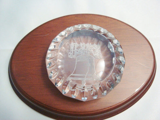 Waterford? Liberty Bell Round cut glass paperweight [2]