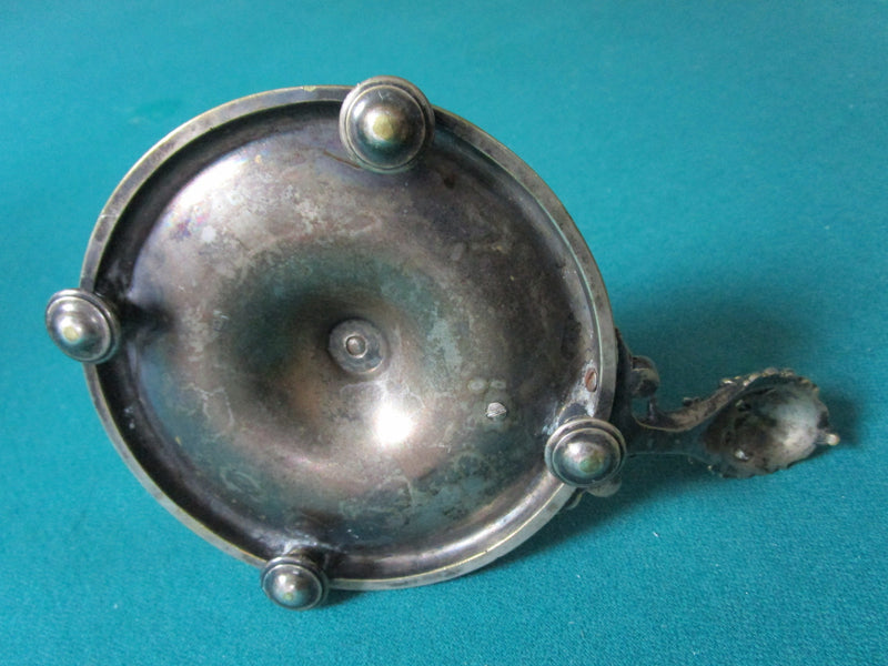 Victorian Brass Repousse Medallion Candle Holder With Handle 4 X 7"^^