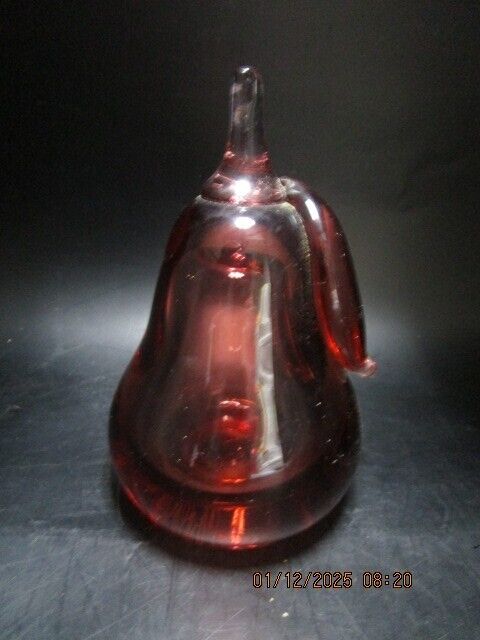 MURANO GLASS PAPERWEIGHT RED PEAR 5" [PPWA]