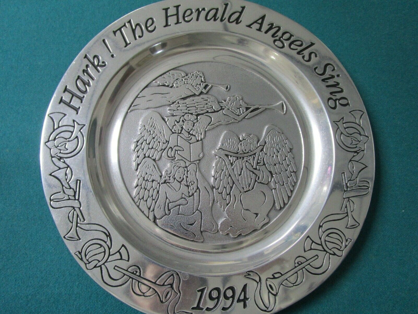 Wilton Pewter Christmas Plate 1994 Hark! The Herald Angels Sing NIB