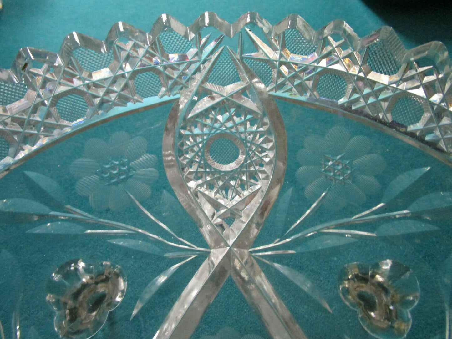 AMERICAN BRILLIANT PERIOD BOWL CRYSTAL CUT STARS - STAR OF DAVID - [GL4] PICK 1