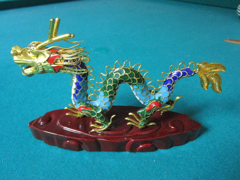 CHINESE SERPENT DRAGON GOLDEN FILIGREE HAND PAINTED ON RESINE BASE pick one