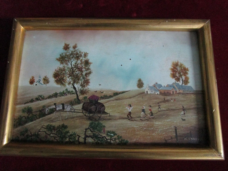 MIMMA INDELLI ORIGINAL PAINTING RED VELVET MATTED 15 X 12" FRAMED PICK 1