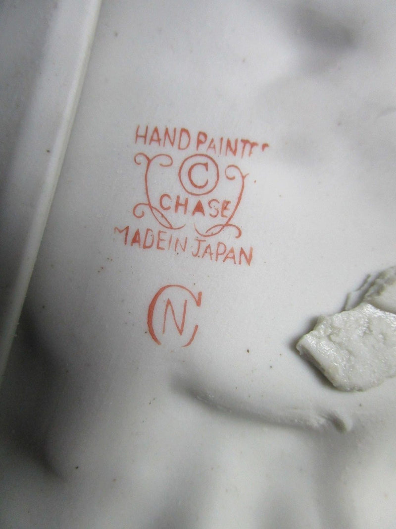 CHASE CERAMIC BISQUE JAPAN 1940s WALL PLAQUES VICTORIAN COUPLE 4 X 5"