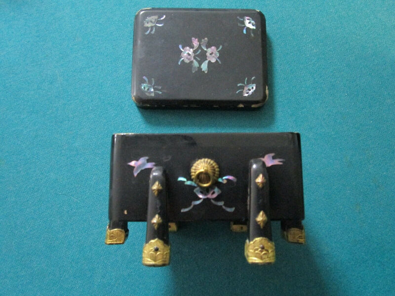 CHINESE LACQUER JEWELRY TRINKET BOX ART NOUVEAU VANITY METAL BOX PICK 1 ^^