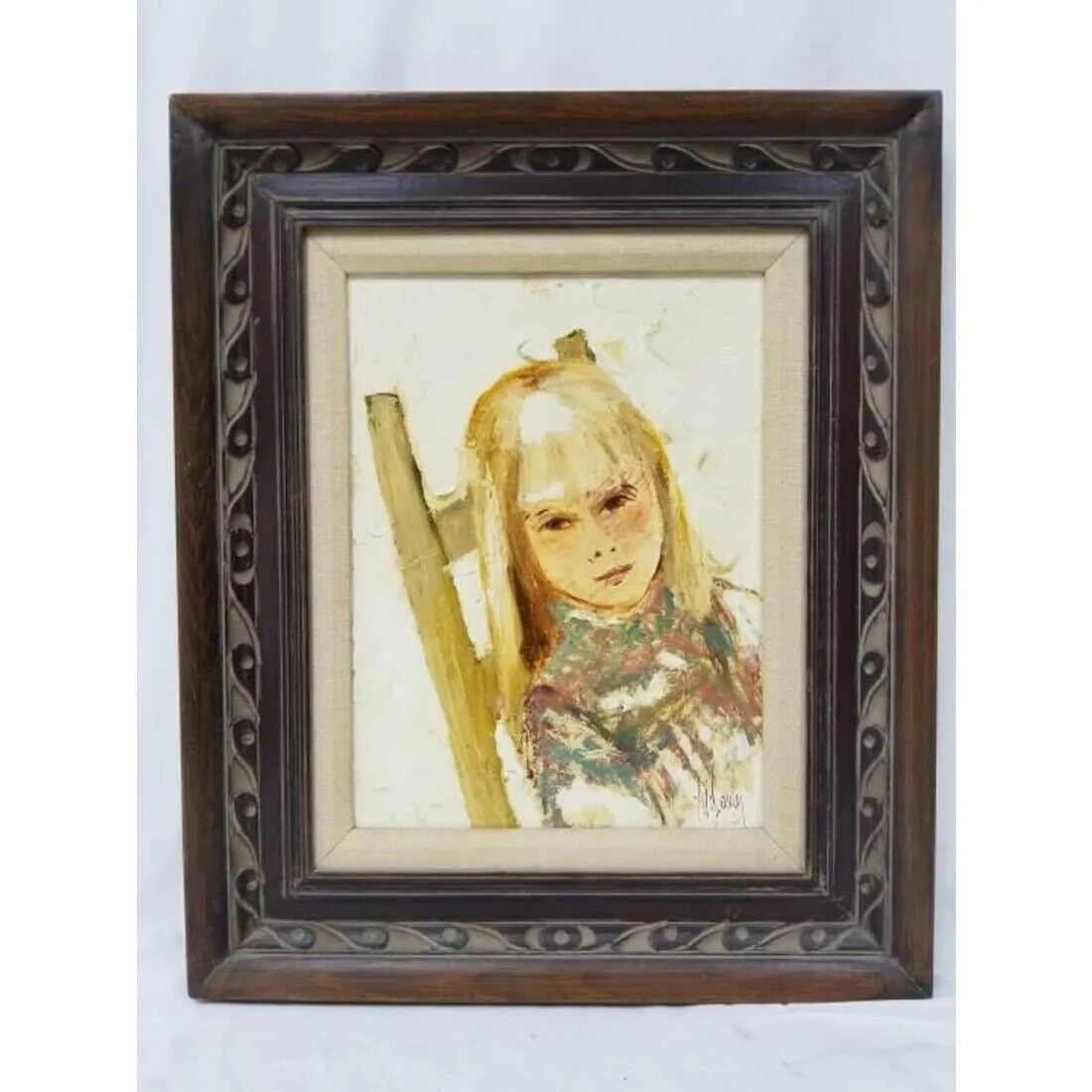 William Ray McCauley ORIGINAL OIL ON CANVAS CHILDREN FLOWERS PICK1