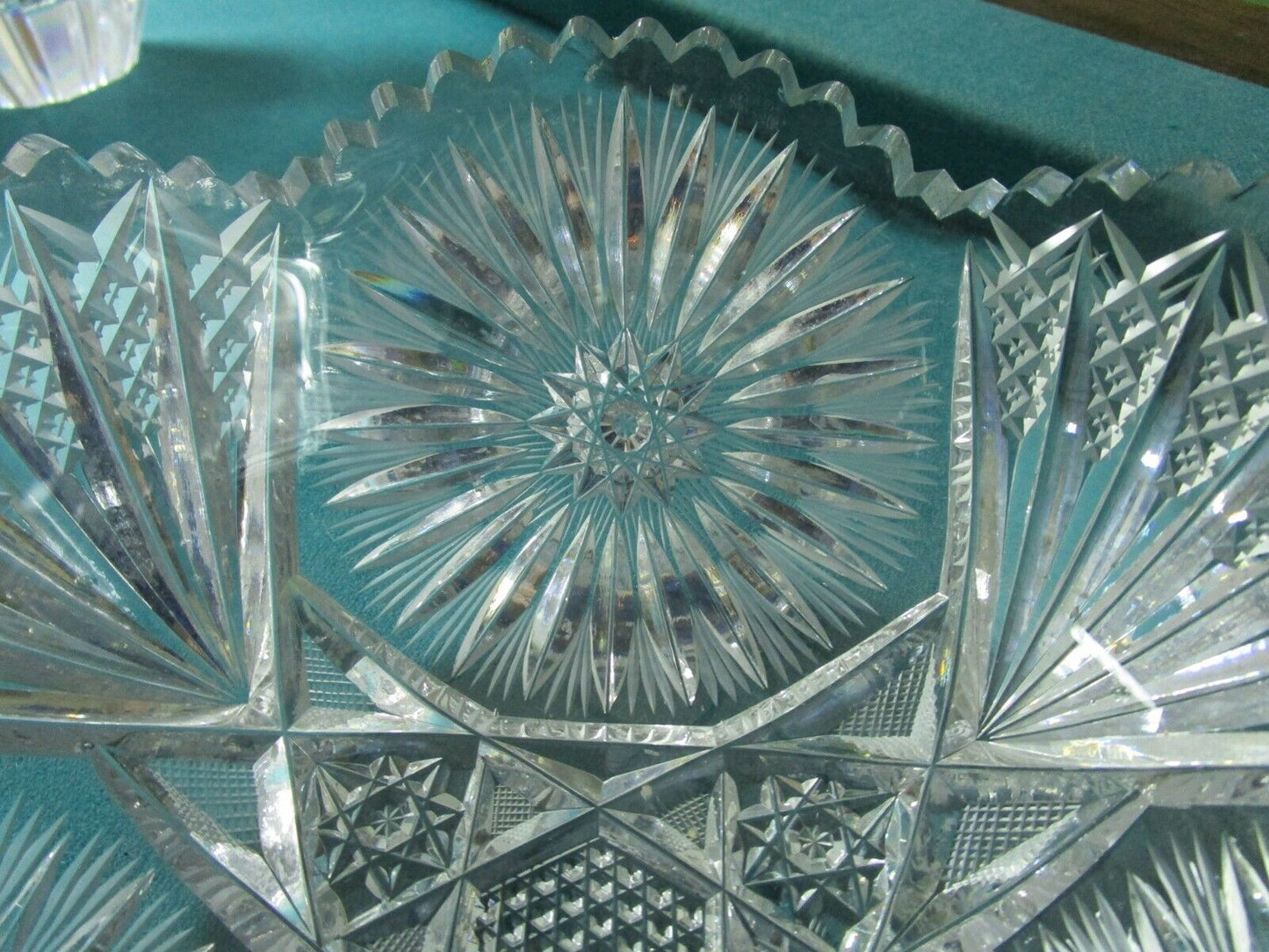 AMERICAN BRILLIANT ERA BOWL CRYSTAL HAND CUT  3 1/2 x 8"