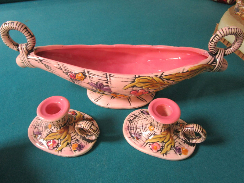 Mid Century Hull Usa Pottery Tea Set, Teapot, Console Candle Holder Pick 1 ^^