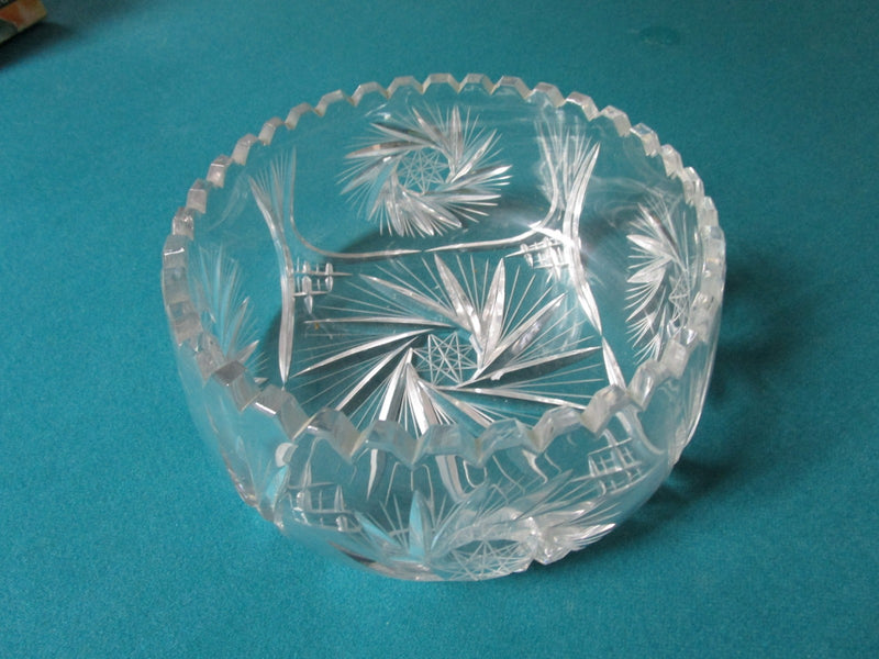 Glass Decanter Pair - Mid Century W. Germany Clear With Stopper Labels [Gl5]