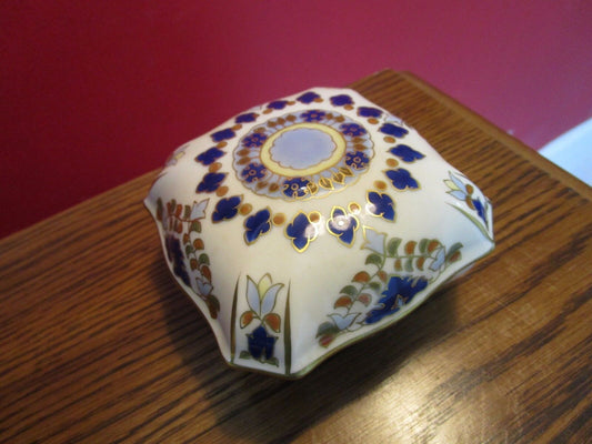 ZSOLNAY HUNGARY TRINKET   BOX COBALT AND GOLD [ZS]