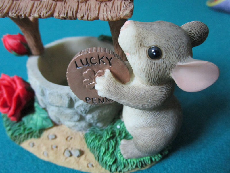 CHARMING TAILS FITZ & FLOYD "WISHING YOU WELL" FIGURINE 3 X 4"