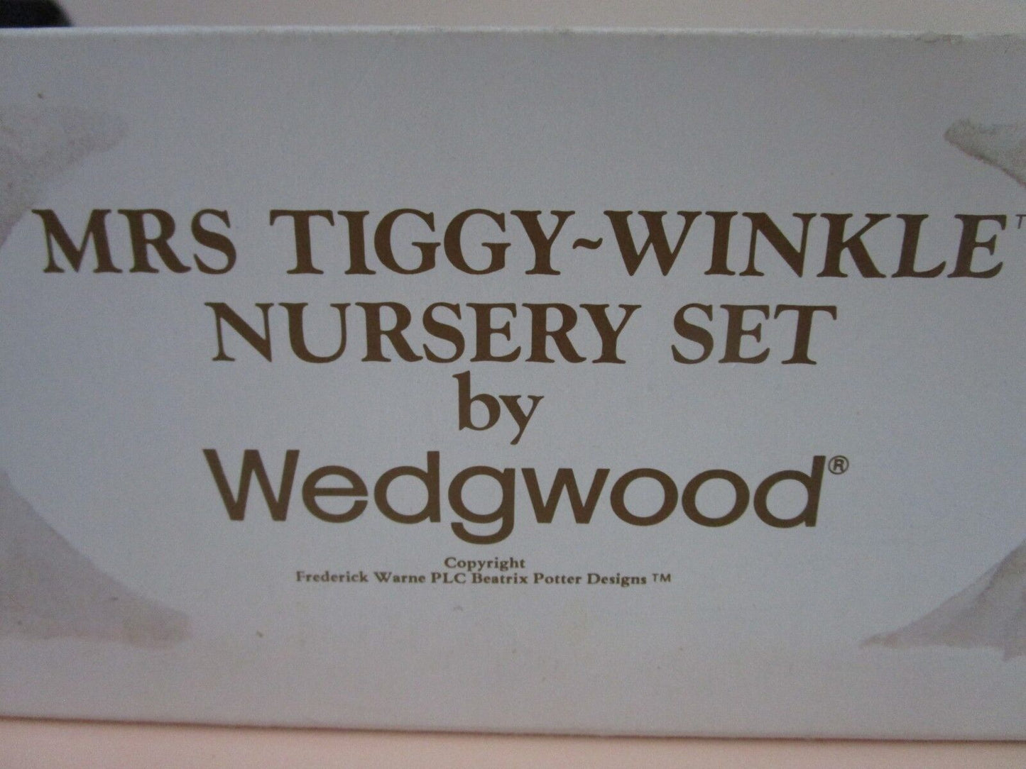 4 Pcs Mrs Tiggy-Winkle Nursery Set By Wedgwood Plate, Porringer, Egg Cup, Mug