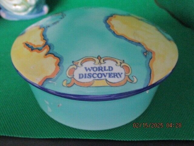 TIFFANY TAUK TRINKET BOX WORLD DISCOVERY 5" [80B]