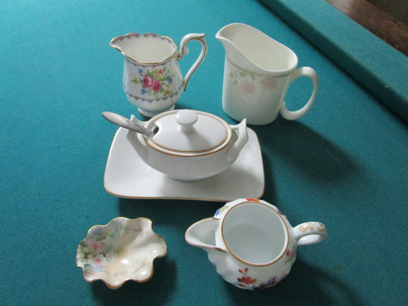 Lot Of 6 Ceramic Pieces Royal Doulton Royal Albert Creamer Mustard Pot Etc