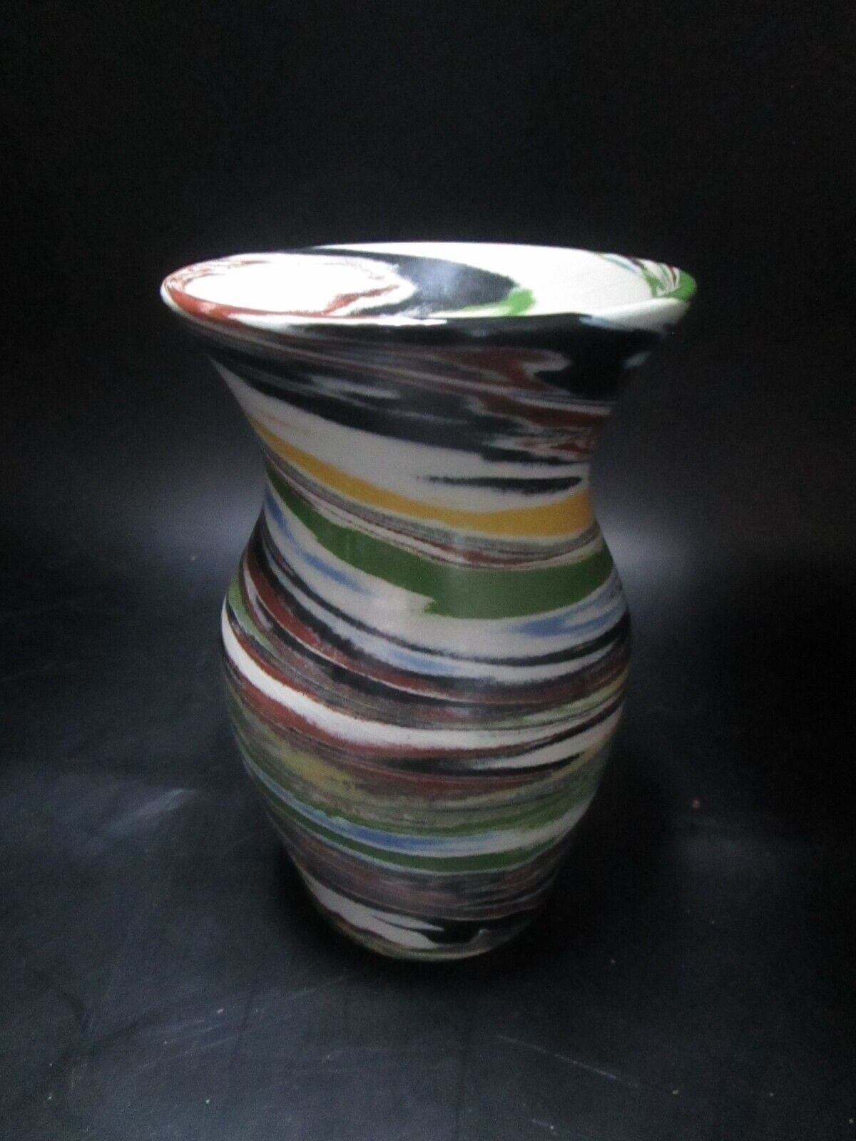 DESERT SANDS EVANS MISSION POTTERY SWIRL MULTICOLOR VASE 5"