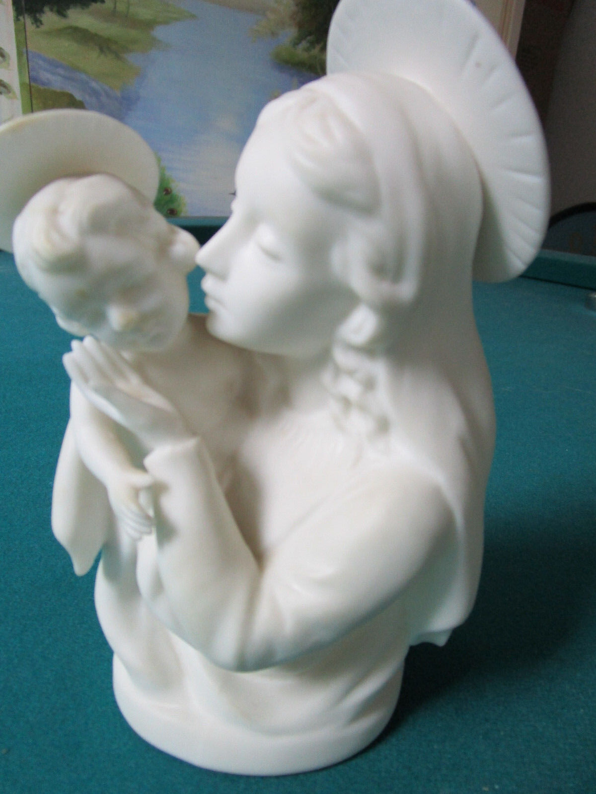 WHITE SILHOUETTE MADONNA AND CHILD BY LENWILE ARDALT JAPAN 1940s 7" ^^^