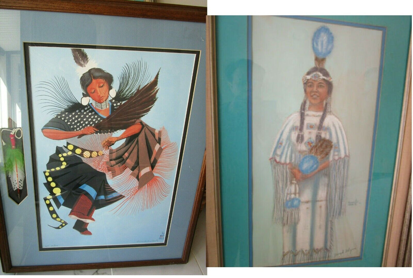 AMERICAN INDIAN LITHOGRAPH BY - JOSEPH S. LYONS- -ORIGINAL RICH RED OWL- SIOUX