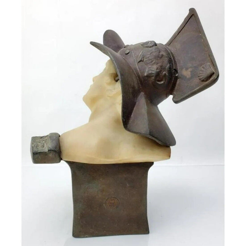 Richard Aurili GLADIATOR MARBLE BUST  'Ave Caesar, Morituri te salutan'  C1900