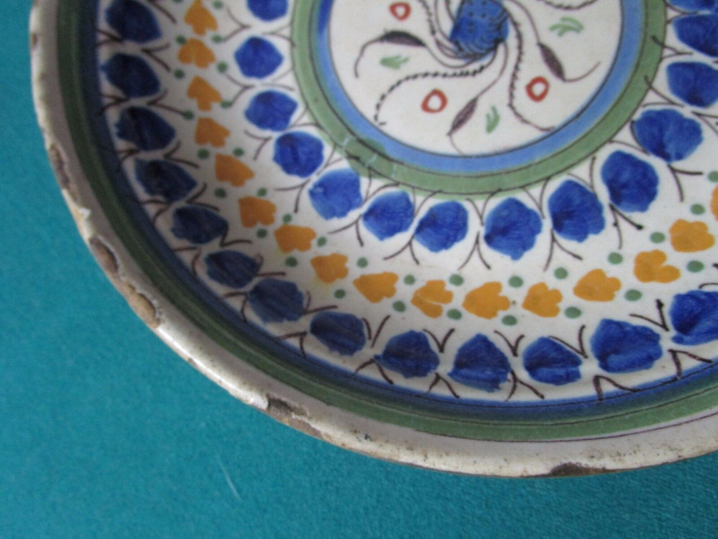 ANTIQUE  PERSIAN PLATTER 9"  ^^