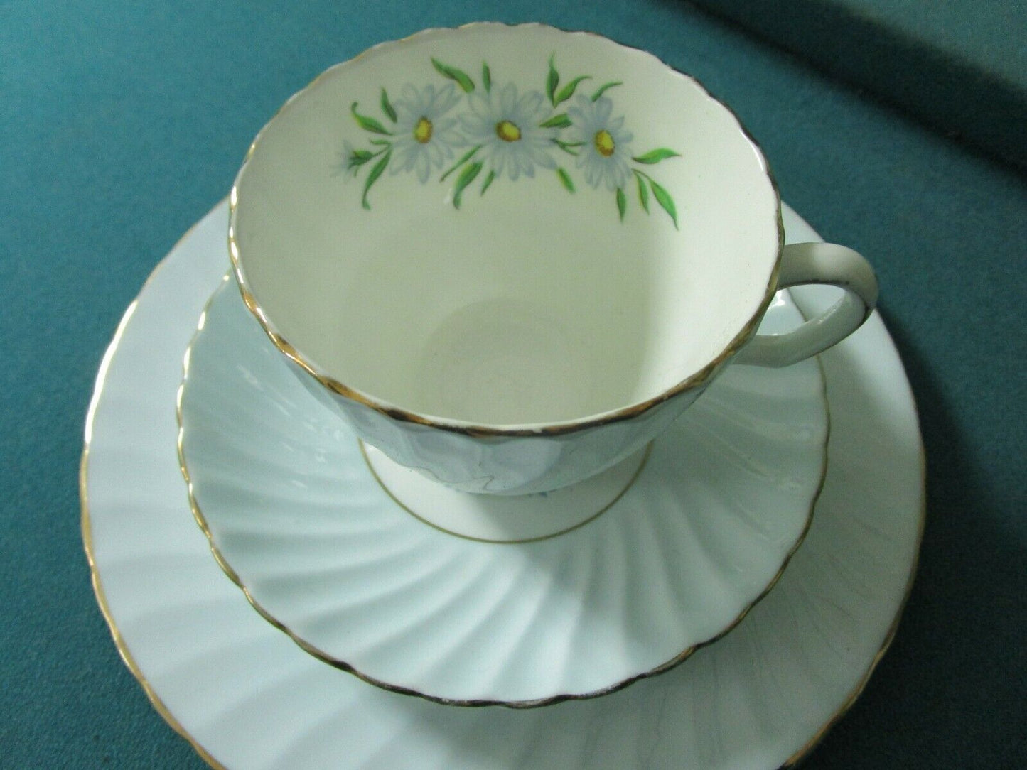 TRIO Adderley, England, light green, cup, saucer & cake plate ORIGINAL [92]