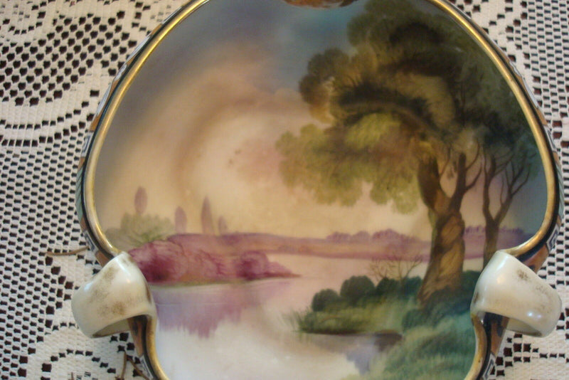 ANTIQUE VINTAGE NIPPON JAPAN POTTERY BOWL VANITY DISH HAIR RECEIVER FRUITS PICK1