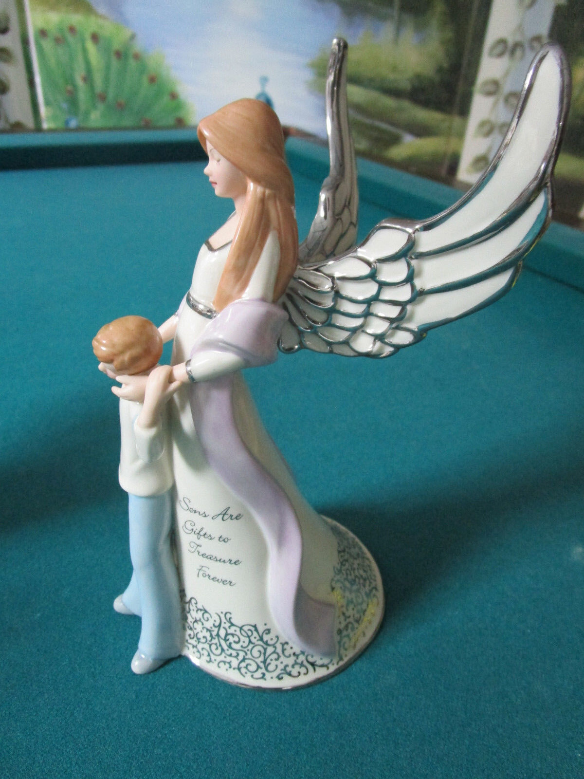 ANGELS MUSIC BOX HEIRLOOM PORCELAIN "FOREVER MY SON" COLLECTION MUSIC BOX pick1