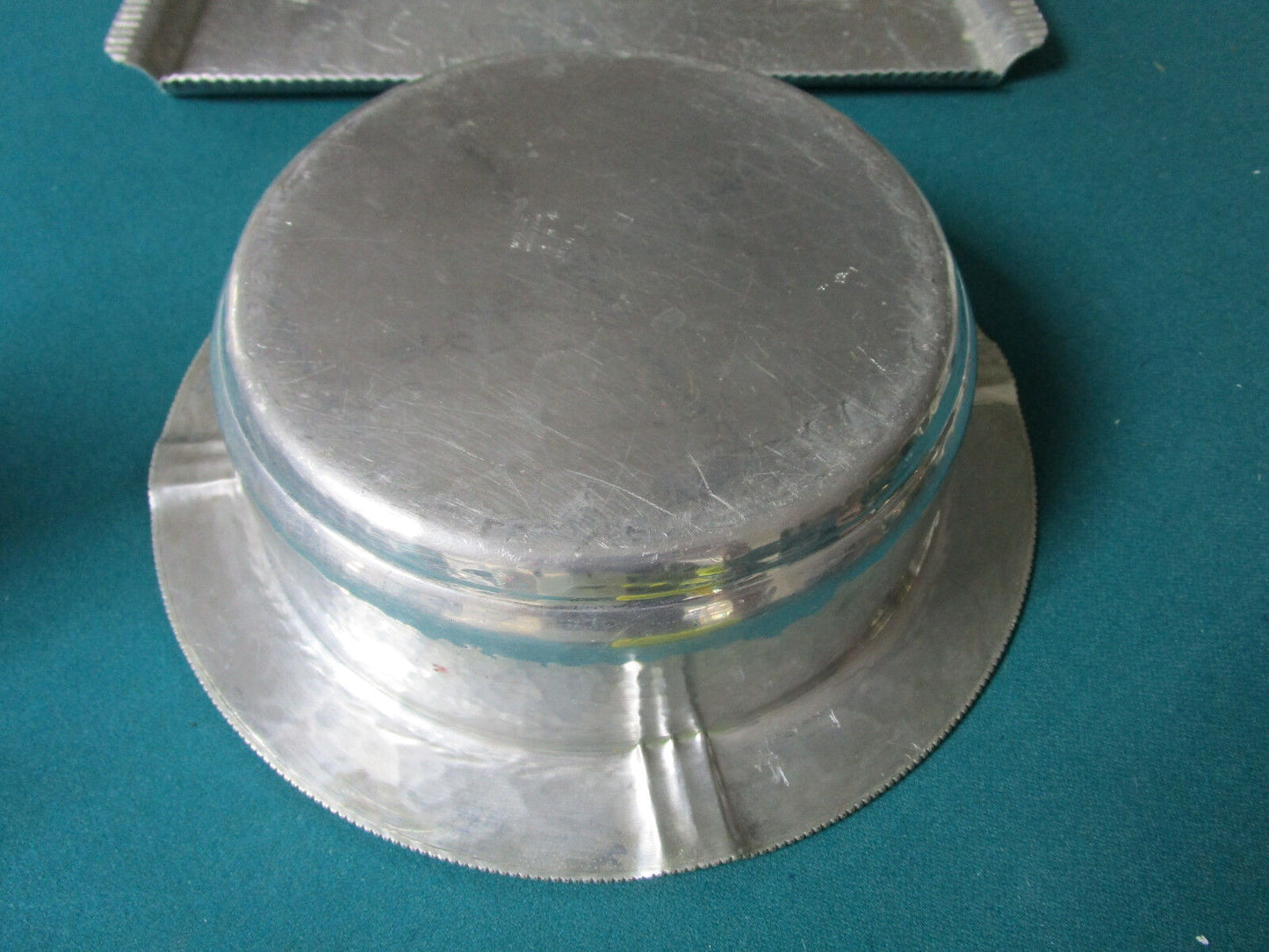 ALUMINUM BOWL AND TRAY  HAMMERED BY FD