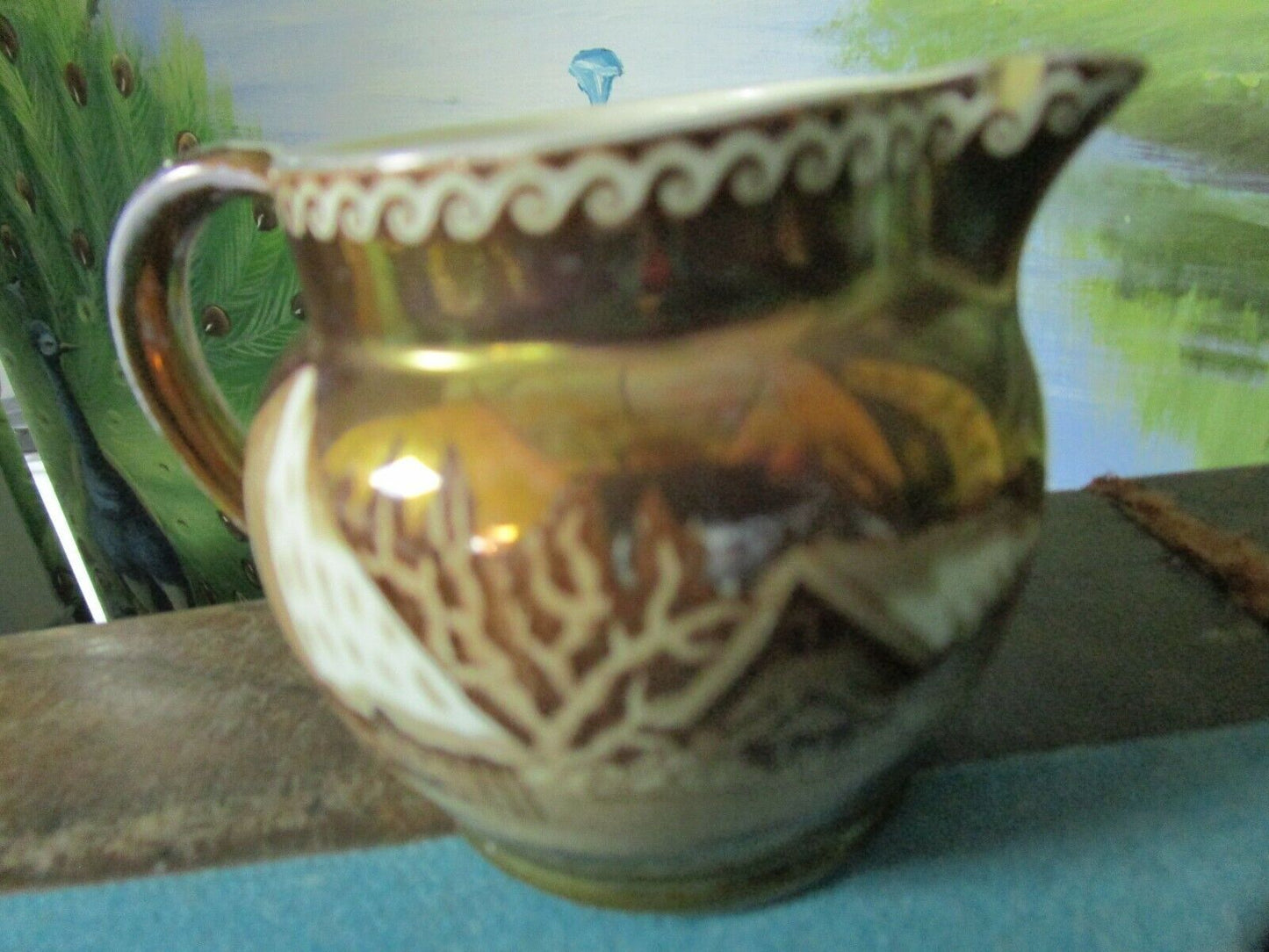 Vintage Wedgwood Creamer, Made in England, Fallow Deer #AL8879 GOLD [*95G]