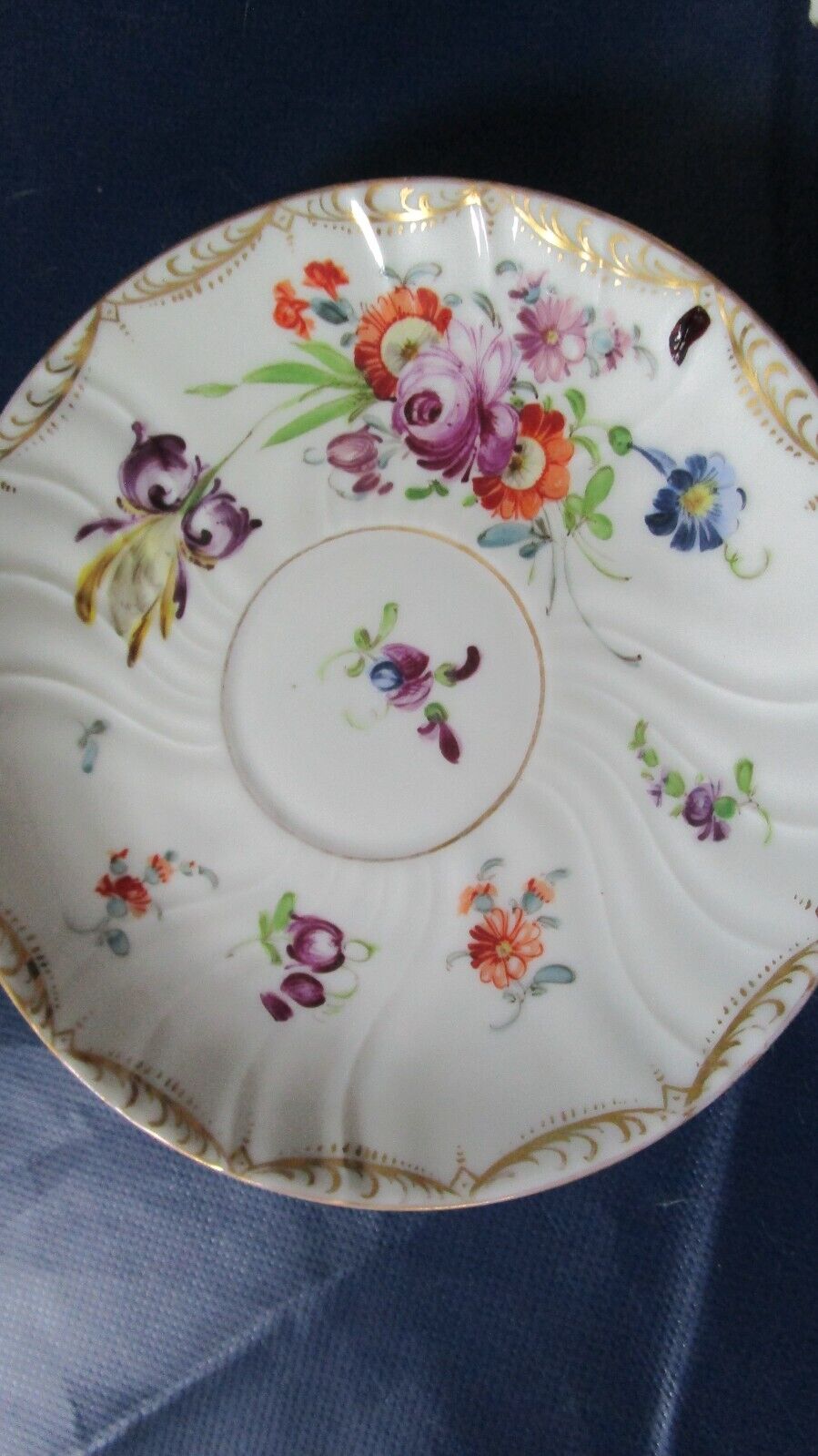 ANTIQUE ADOLPHE HAMANN DRESDEN FLORAL TEA CUP AND SAUCER