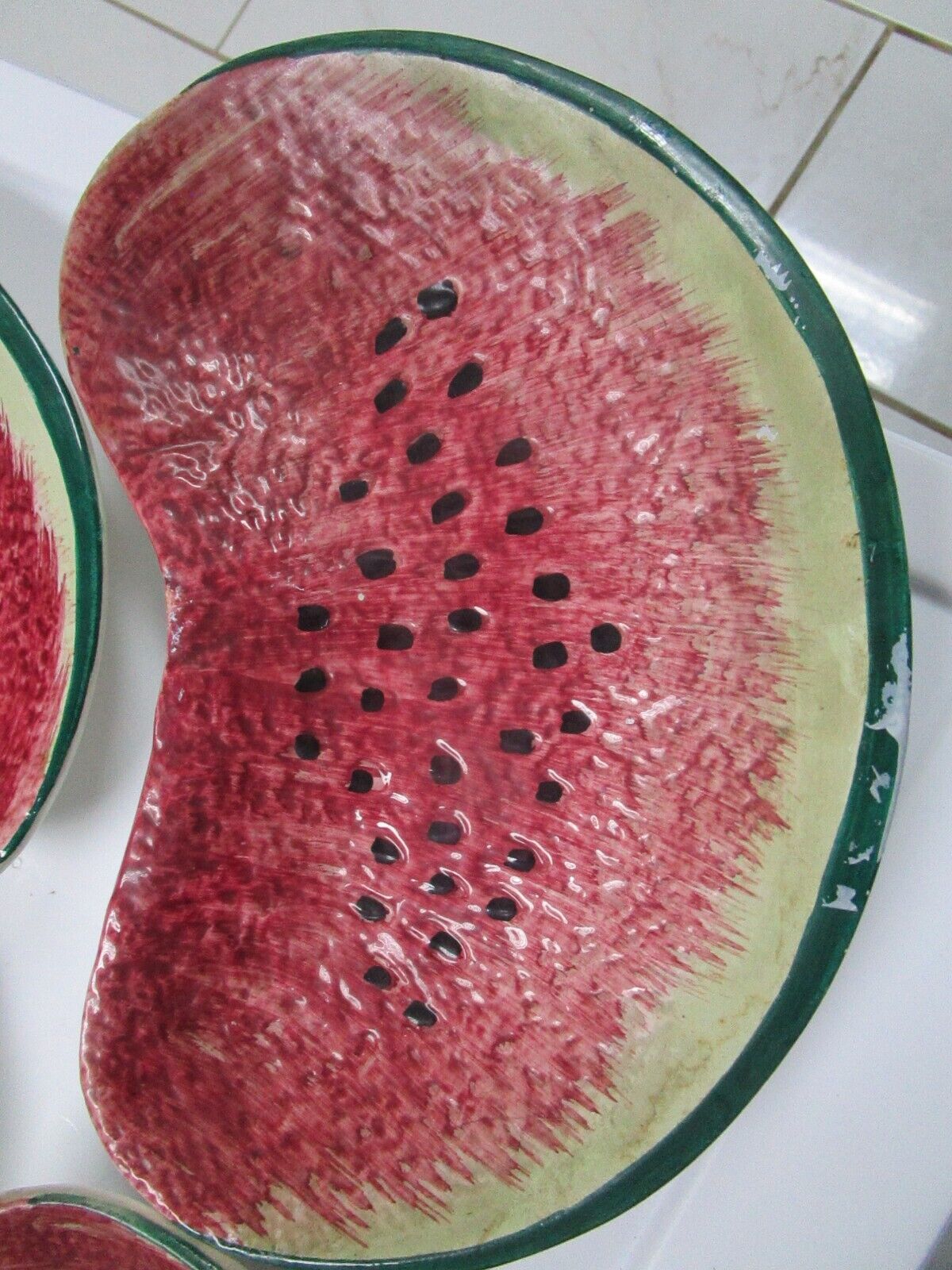 WATERMELON DISHES 6 PCS 9 1/2 X 6 1/2"