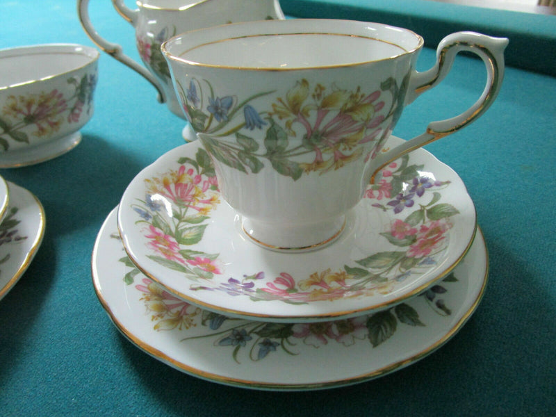 Paragon England Tea Pot Cups Saucer Creamer Cake Plate Country Lane [140g]