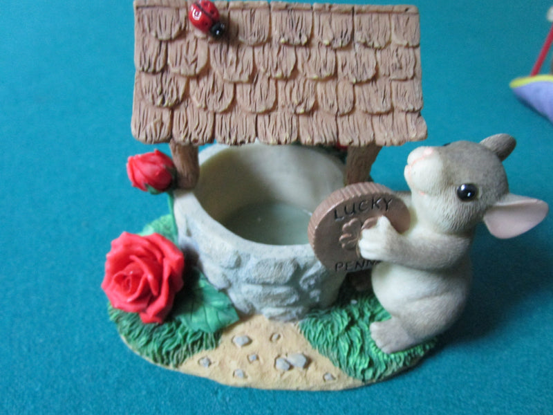 CHARMING TAILS FITZ & FLOYD "WISHING YOU WELL" FIGURINE 3 X 4"