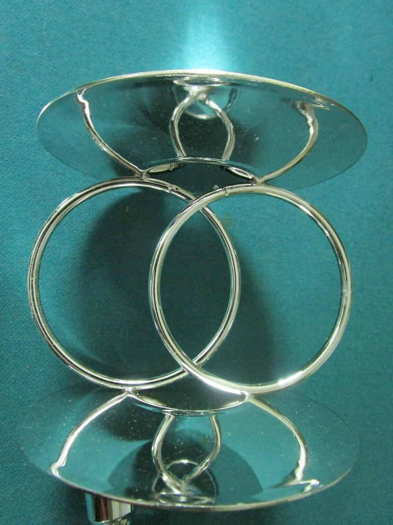 Metal Glow Set Of 3 Ring Candle Holders Silverplate New 3 Pcs ^^^