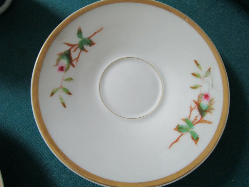 Haviland Limoges Antique Moss Rose Scott Cup Saucer Plates Pitcher Sugar Pick1 ^