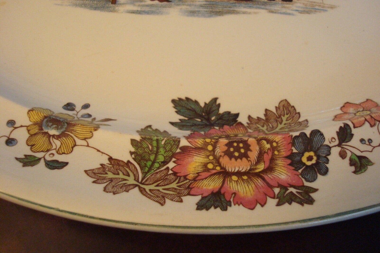 Wedgwood EASTERN FLOWERS TKD 426 Large Oval TRAY 17" ORIGINAL