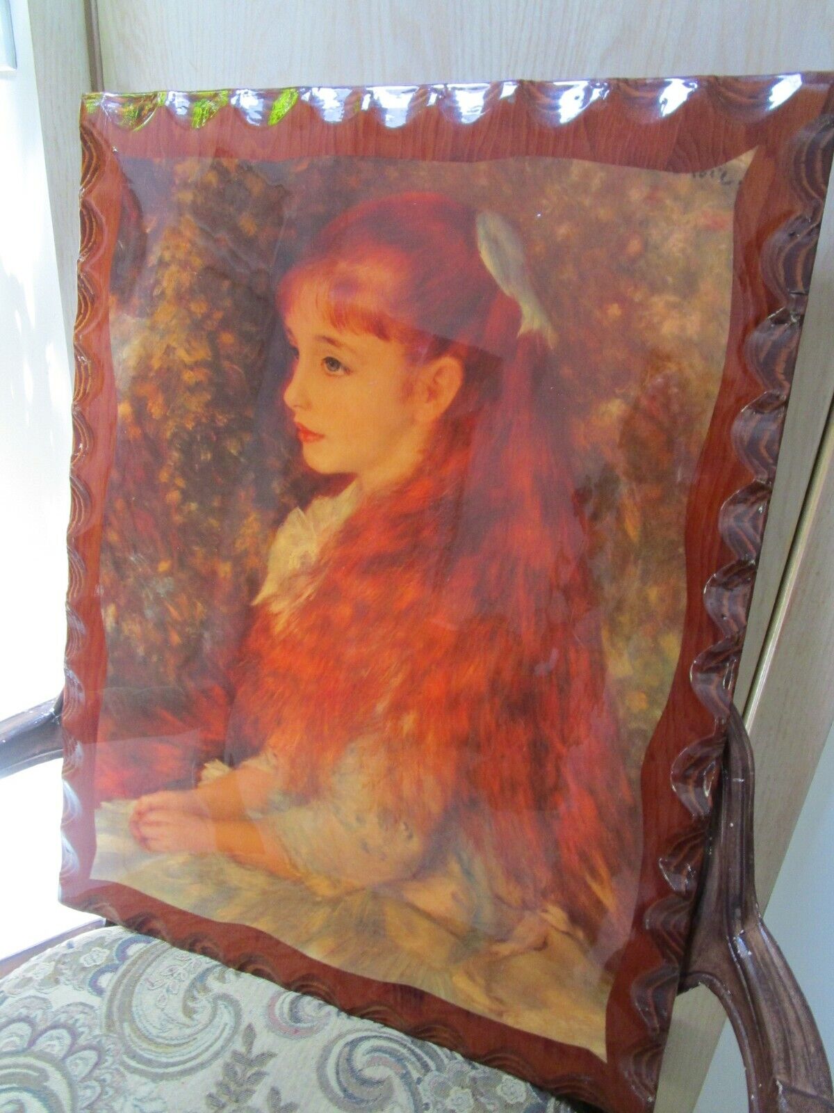 WOOD LACQUER RENOIR GIRL TRAY WALL DECOR TABLE TOP